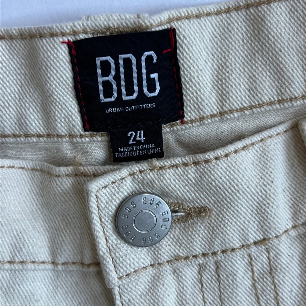 BDG Urban Outfitters Bandana Patchwork Jeans wide leg White Red Blue size 24 - Picture 7 of 12